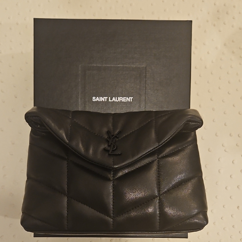 Saint Laurent Black Quilted Small Pouch